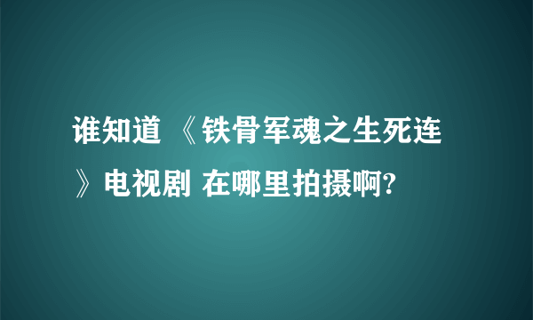 谁知道 《铁骨军魂之生死连》电视剧 在哪里拍摄啊?