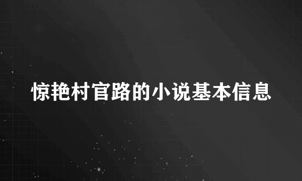 惊艳村官路的小说基本信息