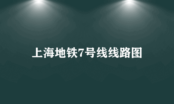 上海地铁7号线线路图