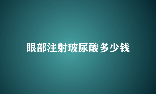 眼部注射玻尿酸多少钱