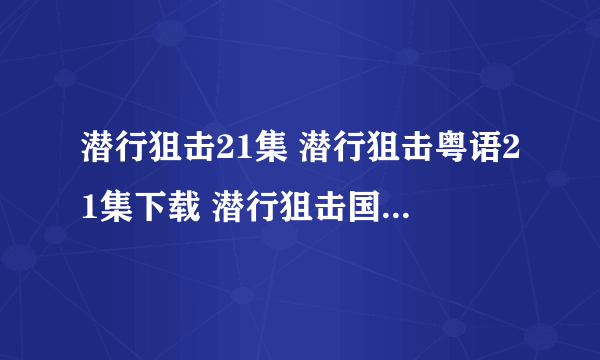 潜行狙击21集 潜行狙击粤语21集下载 潜行狙击国语21集全集 潜行狙击21集剧情介绍