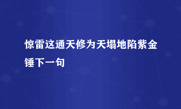 惊雷这通天修为天塌地陷紫金锤下一句