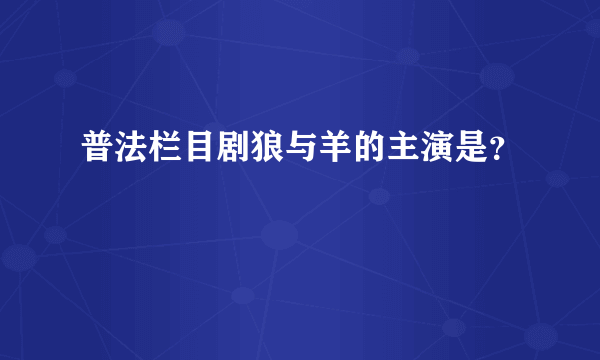 普法栏目剧狼与羊的主演是？