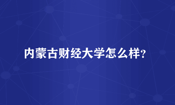 内蒙古财经大学怎么样？