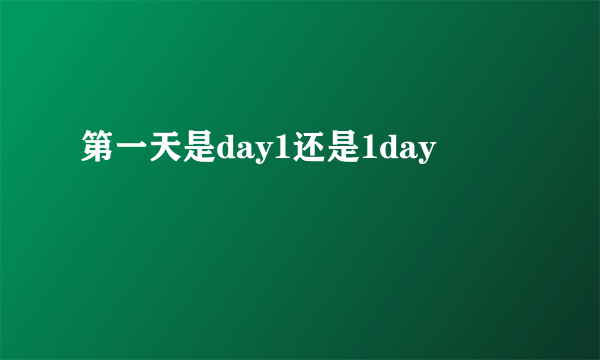 第一天是day1还是1day