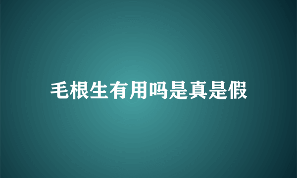 毛根生有用吗是真是假