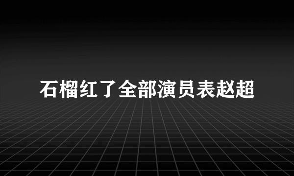 石榴红了全部演员表赵超