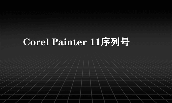 Corel Painter 11序列号