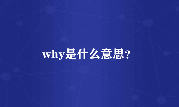 why是什么意思？