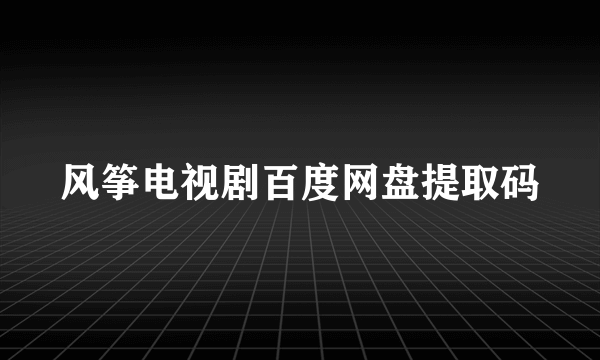 风筝电视剧百度网盘提取码