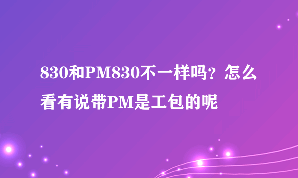 830和PM830不一样吗？怎么看有说带PM是工包的呢