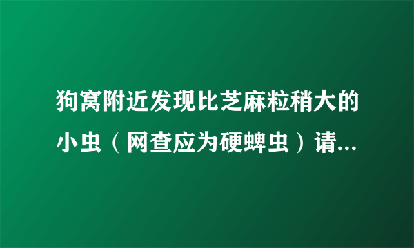 狗窝附近发现比芝麻粒稍大的小虫（网查应为硬蜱虫）请问这样程度的pi chong会在我家产卵吗？