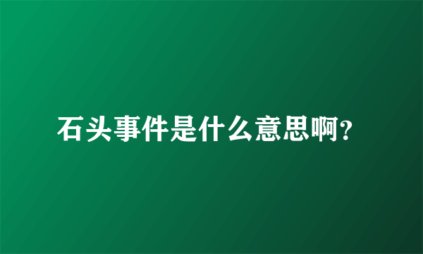 石头事件是什么意思啊？