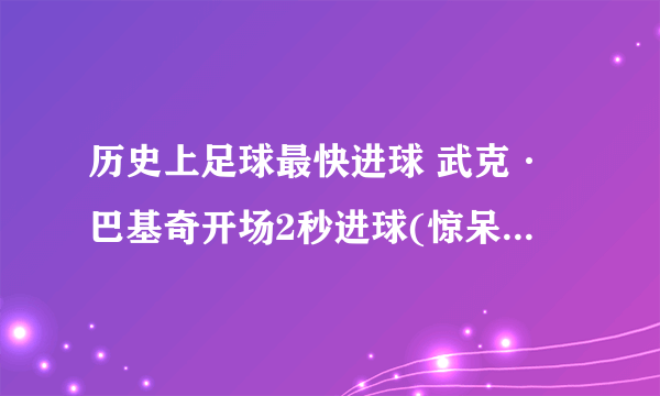 历史上足球最快进球 武克·巴基奇开场2秒进球(惊呆了)(3)