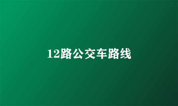 12路公交车路线