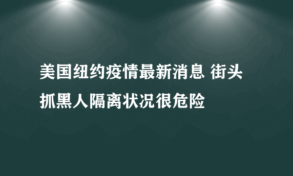 美国纽约疫情最新消息 街头抓黑人隔离状况很危险