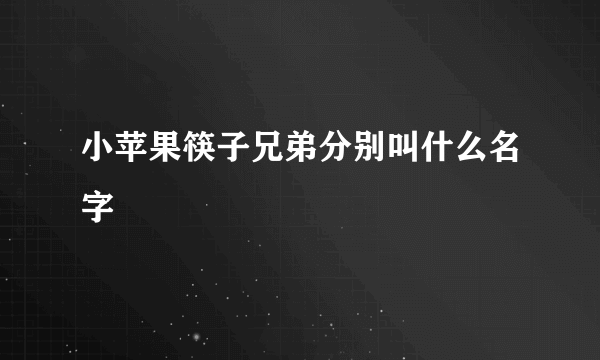 小苹果筷子兄弟分别叫什么名字