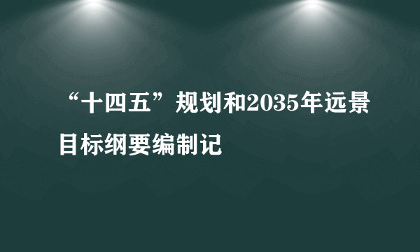 “十四五”规划和2035年远景目标纲要编制记