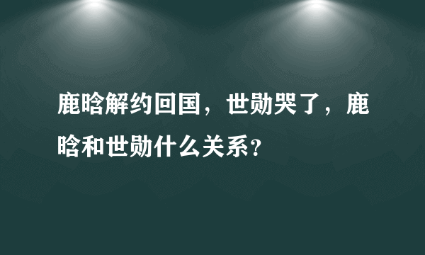 鹿晗解约回国，世勋哭了，鹿晗和世勋什么关系？