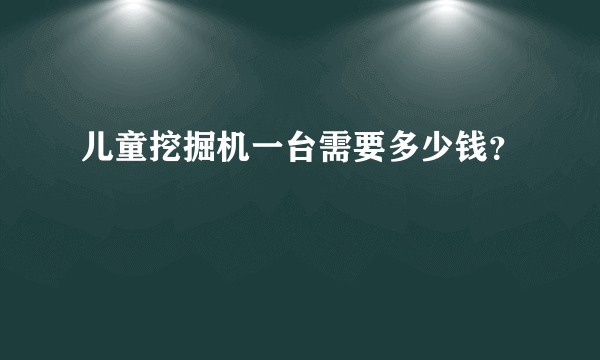 儿童挖掘机一台需要多少钱？