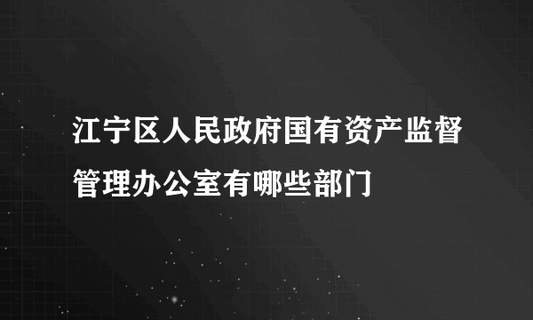 江宁区人民政府国有资产监督管理办公室有哪些部门