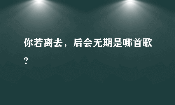 你若离去，后会无期是哪首歌？