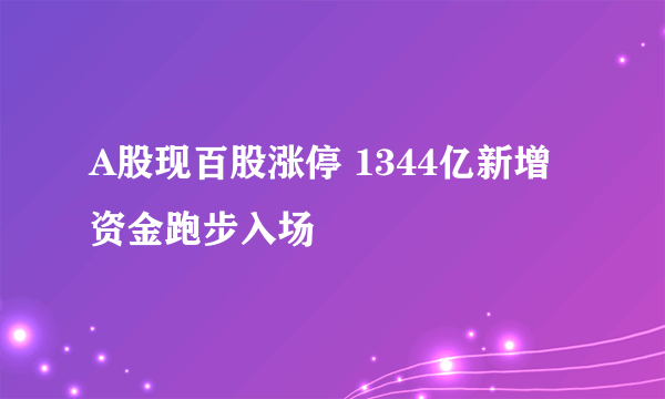 A股现百股涨停 1344亿新增资金跑步入场