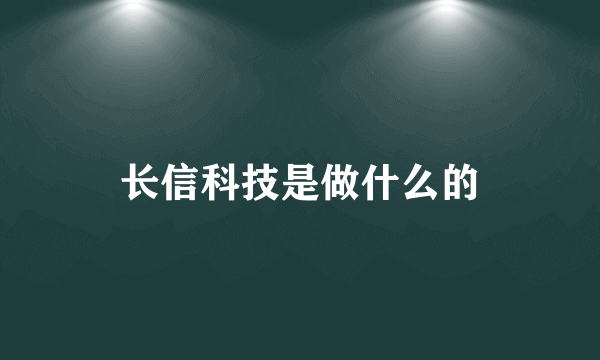 长信科技是做什么的