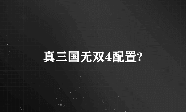 真三国无双4配置?