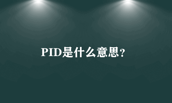 PID是什么意思？