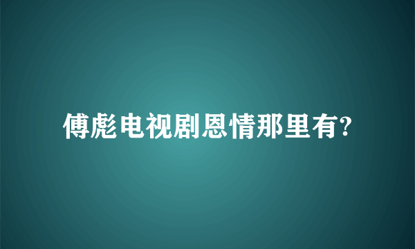 傅彪电视剧恩情那里有?