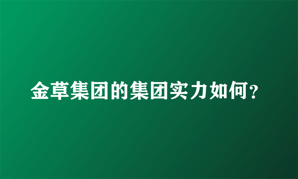 金草集团的集团实力如何？