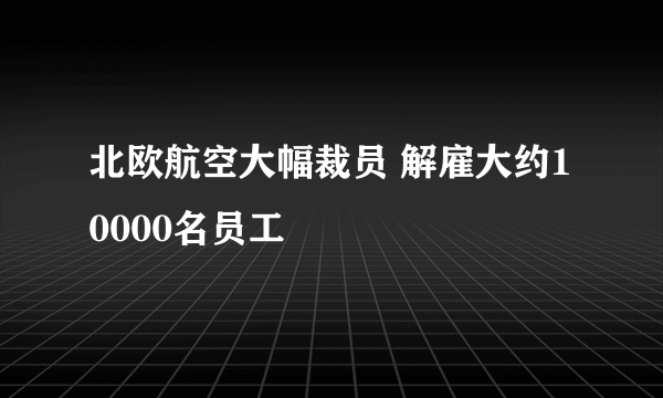 北欧航空大幅裁员 解雇大约10000名员工