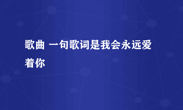 歌曲 一句歌词是我会永远爱着你