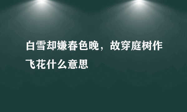 白雪却嫌春色晚，故穿庭树作飞花什么意思