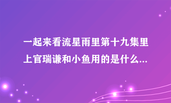 一起来看流星雨里第十九集里上官瑞谦和小鱼用的是什么聊天软件？