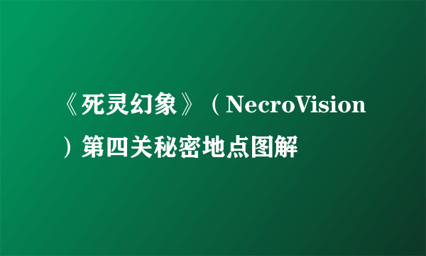 《死灵幻象》（NecroVision）第四关秘密地点图解