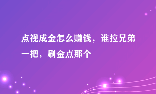 点视成金怎么赚钱，谁拉兄弟一把，刷金点那个