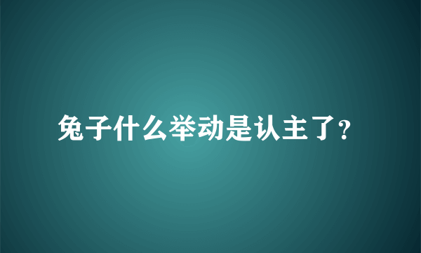 兔子什么举动是认主了？