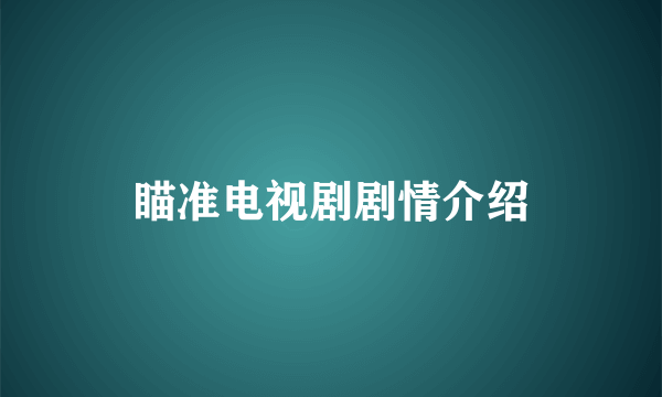 瞄准电视剧剧情介绍