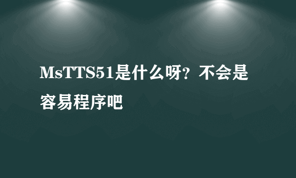 MsTTS51是什么呀？不会是容易程序吧