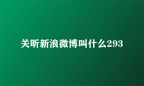 关昕新浪微博叫什么293