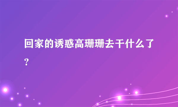 回家的诱惑高珊珊去干什么了？