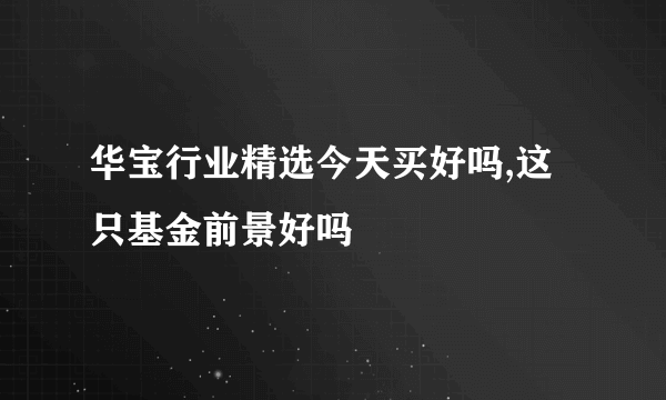 华宝行业精选今天买好吗,这只基金前景好吗