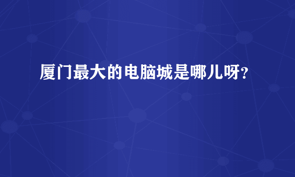 厦门最大的电脑城是哪儿呀？