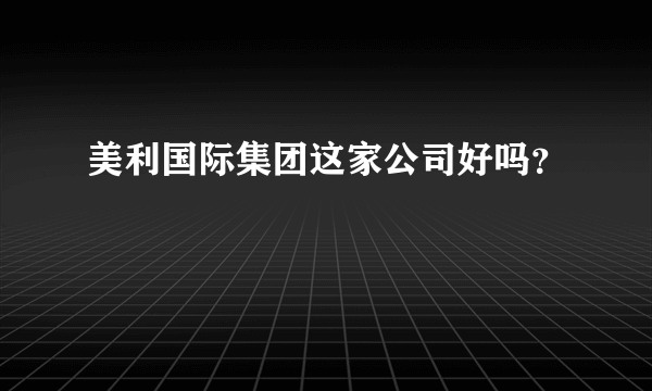 美利国际集团这家公司好吗？