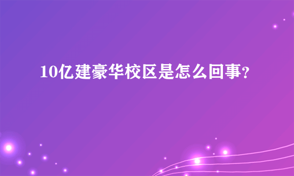 10亿建豪华校区是怎么回事？