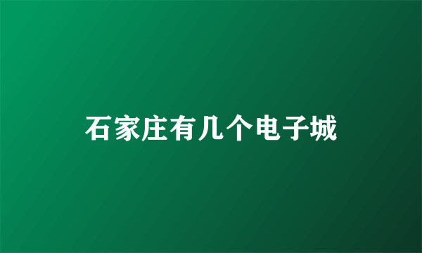 石家庄有几个电子城