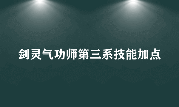 剑灵气功师第三系技能加点