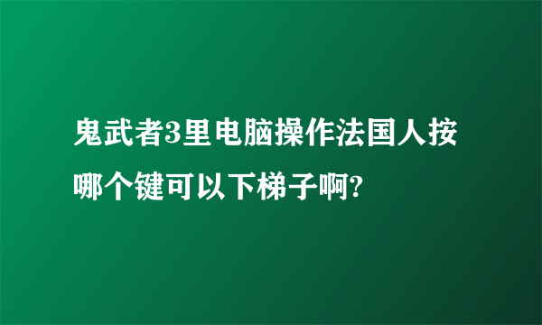 鬼武者3里电脑操作法国人按哪个键可以下梯子啊?